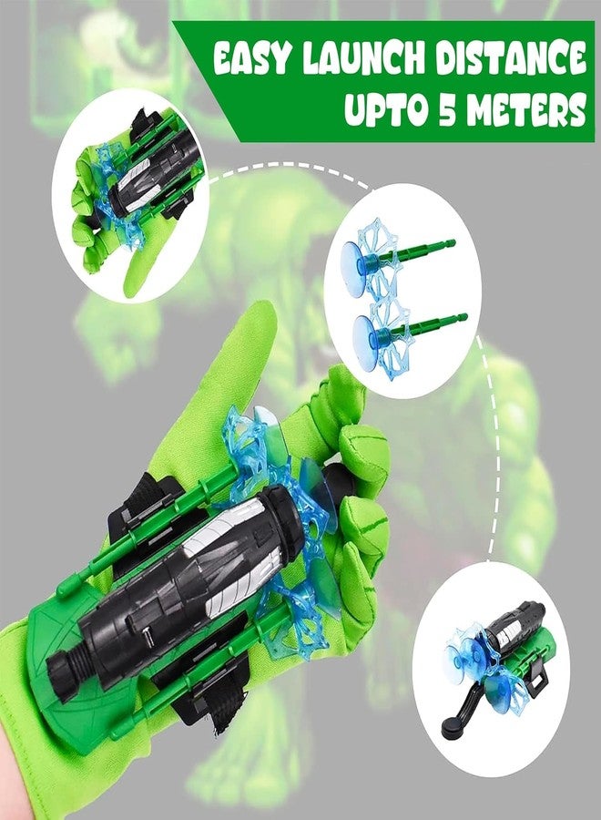 Fruhrer قاذفات شبكة العنكبوت للأطفال، قاذفة شبكة العنكبوت، ألعاب معصم لإطلاق العنكبوت، ألعاب معصم لإطلاق قفازات العنكبوت للأطفال الأولاد، لعبة ديكور للهالوين (أخضر) - Image 5